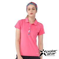 PolarStar 女 Coolmax短袖POLO衫『桃紅』P21156