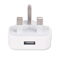 500pcs White Full 5V 1A UK Plug Wall Charger AC Adapter High Quality 1000MA USB Travel Adapter for iPhone 4 5 5s 6 6s 7 7plus