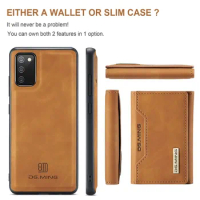 Original Luxury Leather Case for Samsung Galaxy A02S, A12, A22, 4G, A32, A42, A52, A52S, A72, Removable Back Cover, Retro Wallet