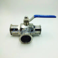 3" Stainless Steel 304 Three way Clamp Connection L Type Sanitary Ball valve