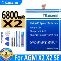 YKaiserin 6800mah New Battery for AGM X2 X2SE X 2 Bateria + Free Tools