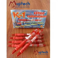 KENKO GEL PEN K-1 Retractable BOLPEN PULPEN GEL 0.5 MM GP K1 MERAH KENKO