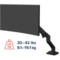 Ergotron – HX Premium Heavy Duty Monitor Arm, Single Monitor VESA Desk Mount – for Flat or Slight Curved Ultrawide Monitors Up t