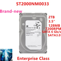 New Original HDD For Seagate 2TB 3.5" SATA 6 Gb/s 128MB 7200RPM For Internal HDD For Enterprise Class HDD For ST2000NM0033
