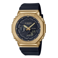 CASIO卡西歐 G-SHOCK 黑金時尚 高調奢華 金屬錶殼 八角形錶殼 GM-2100G-1A9