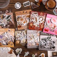 หนังสือสติกเกอร์วินเทจ ไม่ซ้ำ 60 ชิ้น อุปกรณ์สมุด DIY สไตล์ Ins เครื่องเขียน Junk Journal Deco สำหรั