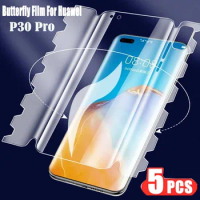 5PCS Hydrogel Film for Huawei P30 P60 P50 P40 Lite Butterfly Screen Protector on Mate 20 60 Pro Plus Film on Nova 10 9 8 SE Pro