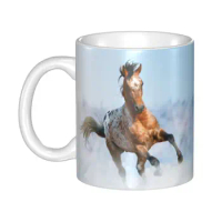 Beautiful Appaloosa Stallion Running Gallop Coffee Mug DIY Custom Horse Ceramic Mug Cup Creative Present