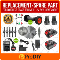 Cordless Rechargeable Grass Trimmer Grass Cutter 12V / 24V Spare Parts Alat Ganti Mesin Rumput Batte