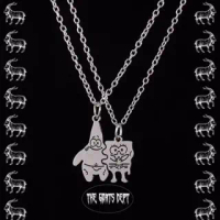 Spongebob X Patrick Necklace By The Goats Dept / Kalung Couple Kartun Anak Unisex Rantai Sahabat Per