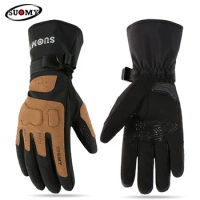 SUOMY Winter Warm Motorcycle Gloves Men Women Waterproof Touch Screen Moto Guantes Motorbike Windproof Gloves