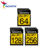 ADATA Memory Card V90 SDXC 64GB 128GB 256GB Flash SD Card U3 8K High Speed Max up to 290MB/s Ultra HD Video Card for Camera