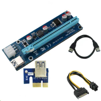 2017 new PCI-E PCI E Express Riser Card 1x to 16x USB 3.0 Data Cable 60cm SATA Power Cable for BTC Miner Machine bitcoin mining