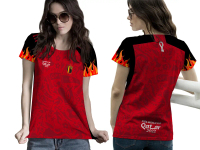 Baju Kaos Jersey Sepakbola Belgium World Cup 2022 Wanita Full Printing