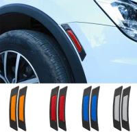 2Pcs Carbon Fiber Protection Car Wheel Eyebrow Edge Reflective Guard Sticker Hot