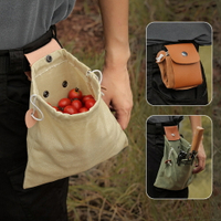 戶外覓食袋果子采摘袋腰掛工具腰包袋束口袋折疊帆布工具收納包