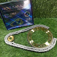 GEAR SET CRF 150 15T/49T 428H-130L GIRSET CRF150 GEARSET CRF150 GOLD SET RANTAI HITAM HOGAMA