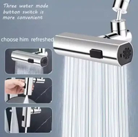 Keran Air Extender Faucet Water Outlet Universal 360 Degree - O2 - Silver