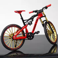 Mini 1:8 Model Alloy Bicycle Toy Diecast Metal Finger Mountain Bike Racing Bend Road Simulation Collection Toys for Kids Gift