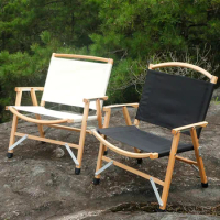TANXIANZHEAutumn Camping Low Chair Portable Outdoor Chair Aluminum Alloy Wood Grain Folding Chair Camping Equipment Kermit Chair