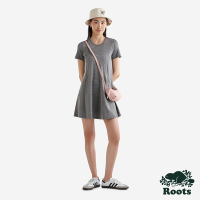 Roots 女裝- ACTIVE短袖平織洋裝-灰色
