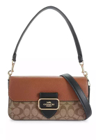 Coach Coach Morgan Shoulder Bag In Colorblock Signature Canvas - Brown/Multi