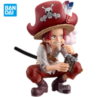Bandai Original One Piece Anime Figure DXF Red Hair Shanks Childhood Action Figure Toys for Kids Gift Collectible Model Ornament