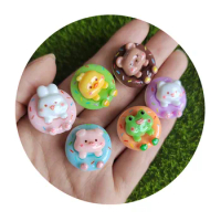 Lovely Animal Donut Resin Cabochon Kawaii Food Toys fit Drop Earrings Cell Phone Case Pencil Case Decorations
