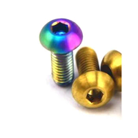 3pcs M3 titanium alloy bolts screw hexagon socket cup head dazzle colour golden bolt oil cylinder screws 8mm length