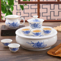 8pcs set, bone china kung fu tea pot and cup set, ceramic tea ceremony set, Japanese gong fu tea set, chinese wedding tea set