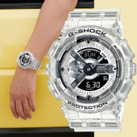 【CASIO 卡西歐】G-SHOCK 40周年透明限量版透視機芯手錶(GA-114RX-7A)
