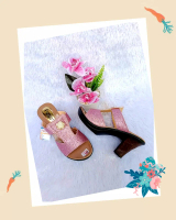 fladeo sandal high heels wanita arrabic warna pink variasi permata