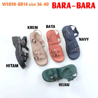 WS898-BR14 BARA BARA ORIGINAL jelly sandal tali karet wanita import barabara cewek Sendal