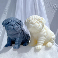 Bulldog Candle Mold Animal Puppies Soy Wax Silicone Mould Puppy Dog Lover Home Decor