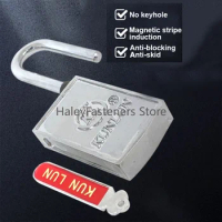 Magnetic Lock Padlock Magnetic Induction Password Lock Magnetic Strip Lock Anti-blocking Rain Rust Pry Door Padlock Home