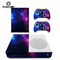 DATA FROG Colorful Starry City Custom Vinyl Console Cover For Xbox One SLIM Skin Stickers Controller Protective For XBOXONE S