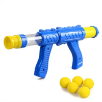 Air Powered Children Interactive Aerodynamic Gun EVA Soft Bullet Air Shoot Gun Desktop Indoor Outdoor Shooting Game for Kids