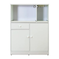 【南亞塑鋼】3.2尺二門一抽二拉盤塑鋼電器櫃/收納餐櫃(白色)