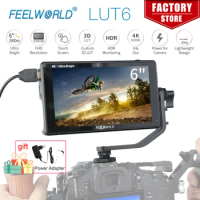 FEELWORLD LUT6 6 Inch Ultra Bright 2600nits HDR 3D LUT Touch Screen Field DSLR Monitor 4K HDMI Full HD 1920x1080 IPS for Camera