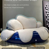 Fabric sofa living room minimalist modern creative designer irregular model room villa living room light luxury cloud sofa