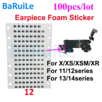 BaRuiLe 100pcs Earpiece Sensor Foam Sponge Sticker Glue for iPhone 12 13 11 Pro Max 14 Plus X XS XR Microphone Mic Adhesive