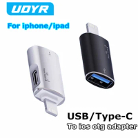 2 in 1 IOS OTG Adapter for IPhone Ipad USB Type-C To Lightning Iphone Otg for Mouse Keyboard U Disk Card Reader Data Converter