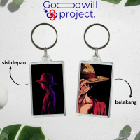 Goodwill Project - Keychain Akrilik 2 Sisi Luffy Neon Estetik Dark Vibe - Ganci Akrilik Luffy Retro 