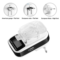 Universal Battery Charger Travel USB Wall Charging With LCD Display US / EU Plug Charging Adapter For Mobile Cell Phone Camera