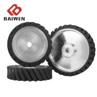 1pc150/200/250mm Serrated Belt Grinder Contact wheel Rubber Disc for Abrasive Sanding Belt Aluminum Core Belt Grinder