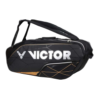 VICTOR 6支裝羽拍包-後背包 雙肩包 肩背包 裝備袋 球拍袋 羽球 勝利 BR9211C 黑金銀