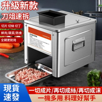 【618台灣現貨】營業用電動切肉機 110V切菜機 全自動切滷肉切片機 不銹鋼切丁機切肉絲切魚片 切豬頭皮機 商用切菜絞肉丁機