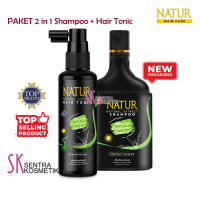 NATUR Paket Shampoo & Hair Tonic Aloe Vera 2in1 Shampo Organik