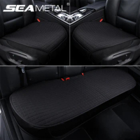 SEAMETAL Flax Car Seat Cover Breathable Linen Vehicel Seat Cushion Four Seasons Universal Chair Protection Pad for Sedan Van SUV