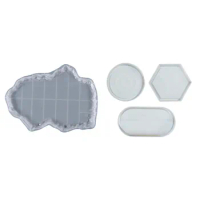 Resin Coaster Mould Epoxy Table Moulds Silicone Large Flexible Epoxy Molds for Making Coasters Bowl Mat Home Decor